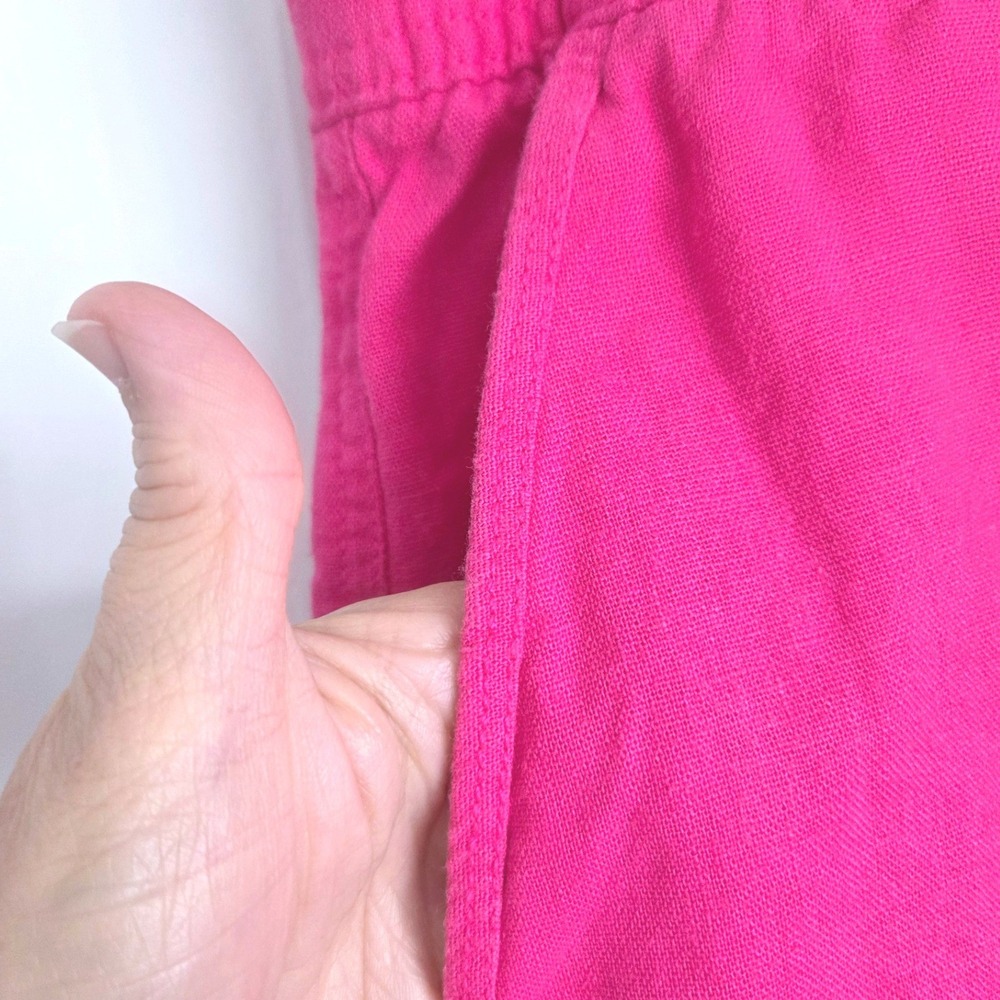 Gap Hot Pink Linen Blend Pull On Shorts Women Sz XL Beachy Vacation Lightweight - Picture 6 of 7